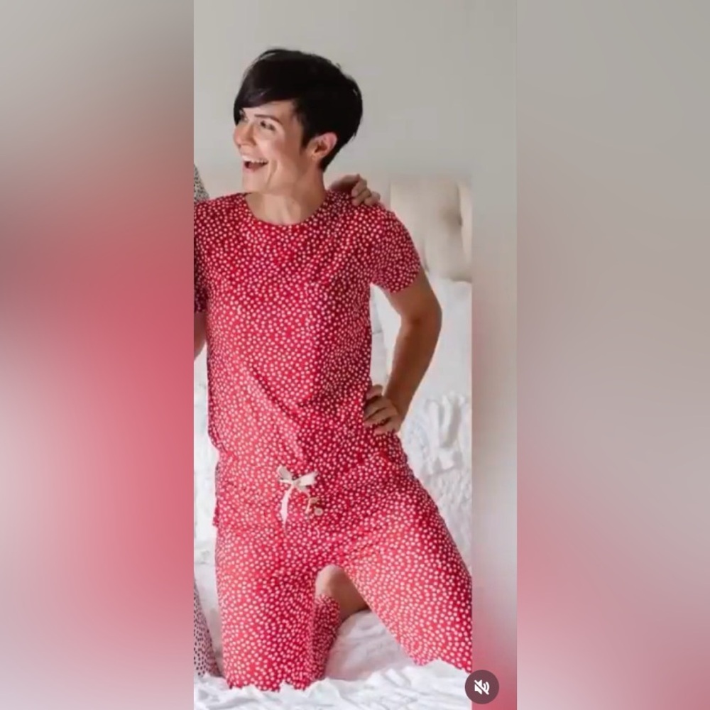 Lates by Kate - Red Polka Dot Women's Pajama Set Small - Picture 2 of 4